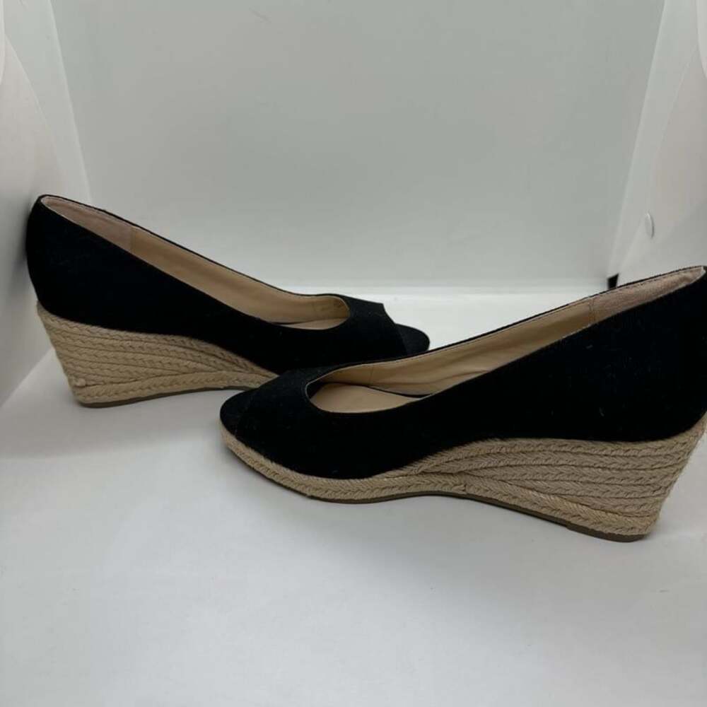 Bandolino (style #Nuri 7 )Wedge Sandal, Women's (Size 8.5 M), Dark Blue Fabric